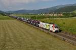 Die 1116 130 "Frontrunner" war am 08.06.2014 mit dem Güterzug 48109 nach Tarvisio Boscoverde unterwegs, und wurde von mir nahe Knittelfeld fotografiert.