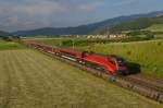 Die Railjetgarnitur 233 mit 1116 233 an der Zugspitze war am Abend des 10.06.2014 mit dem RJ 537 von Wien nach Villach unterwegs, und wurde von mir kurz vor Knittelfeld fotografiert.