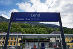 Bahnhofsschild von Lend, am 17.5.2016.