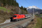 1016 006 war mit dem  Transalpin  bei Pfaffenschwend in Richtung Wörgl unterwegs.