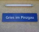 Bahnhofsschild von Gerling im Pinzgau am 8.7.2012