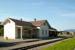 Blick auf das Bahnhofsgebäude von Schwarzenberg am 25.7.2014