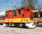 Am 07. Februar 2005 steht ein Oberleitungs-Revisionsfahrzeug der Mariazellerbahn im Bahnhof Mariazell. 