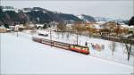 Durch das tief verschneite Pielachtal fhrt 1099 008 mit dem R 6813 von St.Plten nach Mariazell. 
Rabenstein 31.01.2010