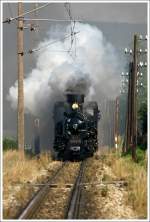 MH 6 (BB 399.06) fhrt mit dem Panoramic 760 auf der Mariazellerbahn von Ober Grafendorf nach Mariazell. 
Klangen 1.8.2010