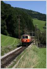 1099 001 fhrt mit R 6811 von St.Plten nach Mariazell. 
Frankenfels 1.8.2010