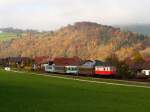 Mariazellerbahn noch mit Lok 1099. 
1099.14 P6804 (Mariazell - St. Plten) kurz vor Kirchberg a.d. Pielach  
22.10.2013.