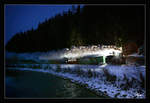 Bh 1 der Steiermärkischen Landesbahnen fährt mit einem Winterdampfzug von Murau nach Stadl an der Mur, aufgenommen nahe der Haltestelle  Wandritsch.