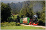 SKGLB 22 bespannte am 19.7.2018 einen Sonderzug von Mauterndorf in der Ferienregion Lungau, nach Murau und wieder retour. Die Aufnahme zeigt den Zug bei der Retourfahrt kurz vor dem Zielbahnhof.