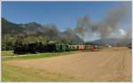 BH1 an der Spitze und U 11 als Zuglok am 20.8.2012 anlsslich der IGE-Eisenbahn Romantik sterreich Rundfahrt, aufgenommen bei der Ausfahrt aus Frojach.