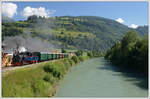 Ex. SKGLB 22 (Aquarius C) mit dem Sommernostalgiezug 3390 von Zell am See nach Krimml, aufgenommen am 20.6.2018 bei der Einfahrt in Niedersill.