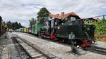 Der Stainzer Flascherlzug in voller Länge, abfahrbereit im Bahnhof Stainz, 04.08.2019 