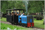 Tag der offenen Bahnhofstür bei der Stainzer Lokalbahn am 25.6.2016. Hier dreht Karl-Heinz gerade ein Runde mit einer JW15 und einem Waggon.