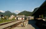 Blick auf den Bahnhof Bezau am 25.7.2014
