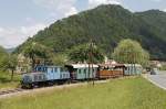 Am 20.07.2013 fand der vierte Betriebstag der Breitenauerbahn in der Saison 2013 statt. Die E3 pendelte an diesem schnen Sommertag fnfmal durchs Breitenauertal. Das Bild zeigt den Zug bei Mautstatt.