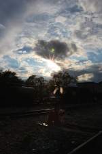 Ob die Weiche richtig steht seht ihr wenn das Licht angeht. Weiche 3 im Bahnof Stainz hat nun Ihre Gläser wieder bekommen. 12.07.2014