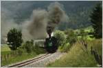 Dampflok BH 1 der STLB fhrt mit einem Dampfbummelzug von Murau nach Tamsweg und wieder retour.
