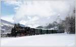 Mh.3 der Pinzgauer Lokalbahn mit dem Fotozug Sdz 900 von Zell am See nach Krimml am 1.2.2015 beim Försterhaus kurz vor Krimml aufgenommen.