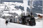 Mh.3 der Pinzgauer Lokalbahn mit dem Fotozug Sdz 900 von Zell am See nach Krimml am 1.2.2015 beim Verschub in Krimml aufgenommen.