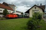 2091.09 des Waldviertler Schmalspurvereines wartet in Heidenreichstein auf die zweite Fahrt des Tages. Heidenreichstein, 15.8.2014