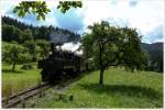 Uv 1 der Ybbsthalbahn, fährt mit dem Ötscherland Express, von Kienberg nach Lunz am See. 
Pfaffenschlag 13.7.2013