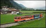 sterreichurlaub 2008 - Zillertalbahn: Blick aus der Pension in Richtung Bahn.