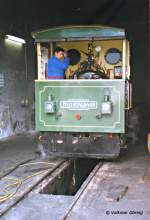 Lok 6 (Krauss 7182, Baujahr 1916) in der Remise in Mayrhofen - August 2001 (als Ergnzung zu Bild 21449)
