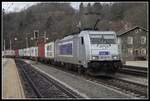 386 031 mit Güterzug in Payerbach - Reichenau am 16.01.2020.