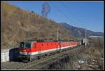 1144 112 + 1144 287 + 1144 021 mit Güterzug bei Spital am Semmering am 21.01.2020.