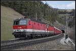 1144 272 + 1144 055 mit Güterzug beim Gamperltunnel am 4.03.2020.