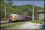 1116 153 mit Railjet in Klamm - Schottwien am 12.06.2020.