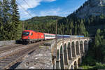 ÖBB 1116 062 / Kalte-Rinne-Viadukt Breitenstein, 27. Juni 2022<br>
NJ 457 Berlin - Graz mit Kurswagen aus Warschau