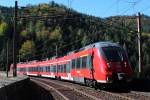 442 200 alias Talent 2, auch genannt Hamster, als 97652 auf der Kalte Rinne von Semmering (Sem) nach Payerbach-Reichenau (Pr); am 06.10.2012