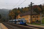 BB Talent 4024 120 fhrt am 26.10.12 als Regionalzug von Semmering nach Payerbach-Reichenau.