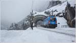 Werbelok 1016 023  Kyoto  rollt mit dem VTG Zug GAG 49600 durch den Kleinen Krausel Tunnel nahe Breitenstein.
19.1.2013