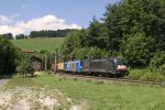 ES64U2061 + LTE 2016 mit Container-GAG kurz vor Klamm/Sch.