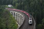 Herbstwetter am Semmering :
Am 24.08.13 zeigte sich das Wetter am Zauberberg von seiner prherbstlichen Seite.
Als der Ski-WM Railjet von Graz nach Wien Meidling ber die Kalte Rinne nahe Breitenstein fhrt, zeigte sich leider keine Nebelschwade im Bildausschnitt.
So bleibt es doch eher ein Schlechtwetter-Sommerbild.