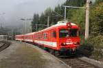 MAV Ultraschallmeßzug durchfährt am 8.10.2014 den Bahnhof Klamm-Schottwien.