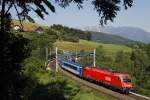 1216 226 mit RJ557 am Abfaltersbachviadukt nahe Eichberg am 12.06.2015.