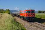 Der wohl längste Güterzug auf der Strecke Korneuburg - Ernstbrunn, fotografiert in Stetten.