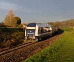 761-001 der METRANS war am 03.11.2012 mit einem Hodos-Umleiter zum Hafen Koper auf der steirischen Ostbahn unterwegs.