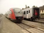 5022 002-9 im Bahnhof Oberwart, als noch auf der Pinkatalbahn Personenverkehr bestand, mit Blickrichtung Friedberg, Oktober 2010