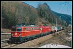 1142 671 + 1116 137 fahren am 18.03.2004 mit G40405 bei Spital am Semmering Richtung Mürzzuschlag.