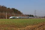 Seit dem 1. März verbindet die  Westbahn  Wien mit Villach über die Koralmbahn. Zum Einsatz kommen dabei 11-teilige Stadler SMILE Triebzüge die zur Zeit dreimal und ab Mai fünfmal täglich zwischen Wien und Kärnten pendeln.
Am 10.3.2026 fährt der 501 042 als Westbahn 1001 von Wien Hbf nach Villach Hbf hier bei Weitendorf seinem Ziel entgegen.