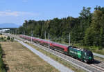 Deine Fahrt ins Gr�ne, Steiermark.
Durch die gr�ne Mark f�hrte die 1116 248 Anfang August 2026 ihr Weg als sie mit dem Railjet 110  Hohe Tauern  von Wien Hauptbahnhof nach M�nchen Hauptbahnhof fuhr, fotografiert in Wundschuh an der Koralambahn.