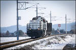 Bei Dietmannsdorf im Sulmtal ist GKB DH 1700.2 unterwegs nach Deutschlandsberg um weitere Fracht aufzunehmen . 19.02.2024 