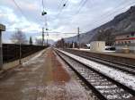Der Bahnhof Rattenberg-Kramsach.Hier Blickrichtung Wrgl.(18.12.2011)