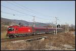 1216 012 mit Railjet in Wartberg im Mürztal am 22.01.2020.