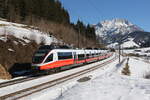 4024 032 war am 15. Februar 2023 bei Pfaffenschwend auf dem Weg nach Wörgl.