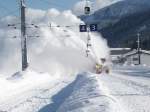 Die Schneef�lle im Februar 2009 waren f�r Skifahrer ein Fest, f�r Lokf�hrer jedoch eine fast unzumutbare Angelegenheit.